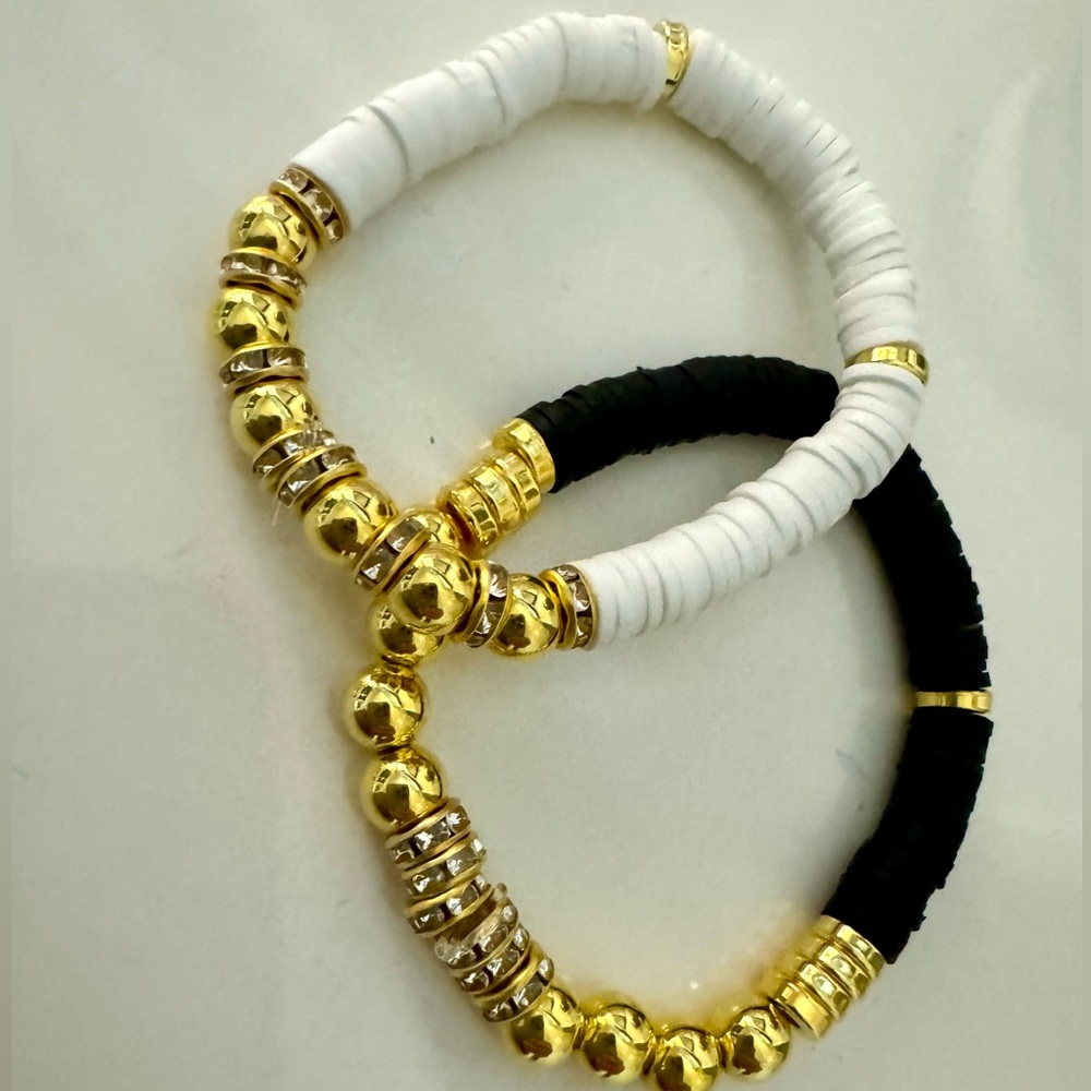 Handmade clay bead bracelet